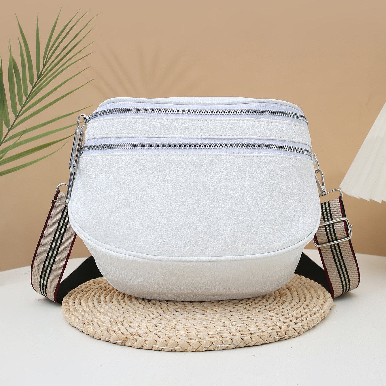 2025 retro de alta gama, doble cremallera, gran espacio, bolso de pecho de todo fósforo, bolso de hombro para mujer de viaje al por mayor