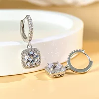Серьги из серебра s925 с муассанитом, серьги с муассанитом, женские серьги, классические квадратные серьги принцессы, изысканное качество, горячий стиль
