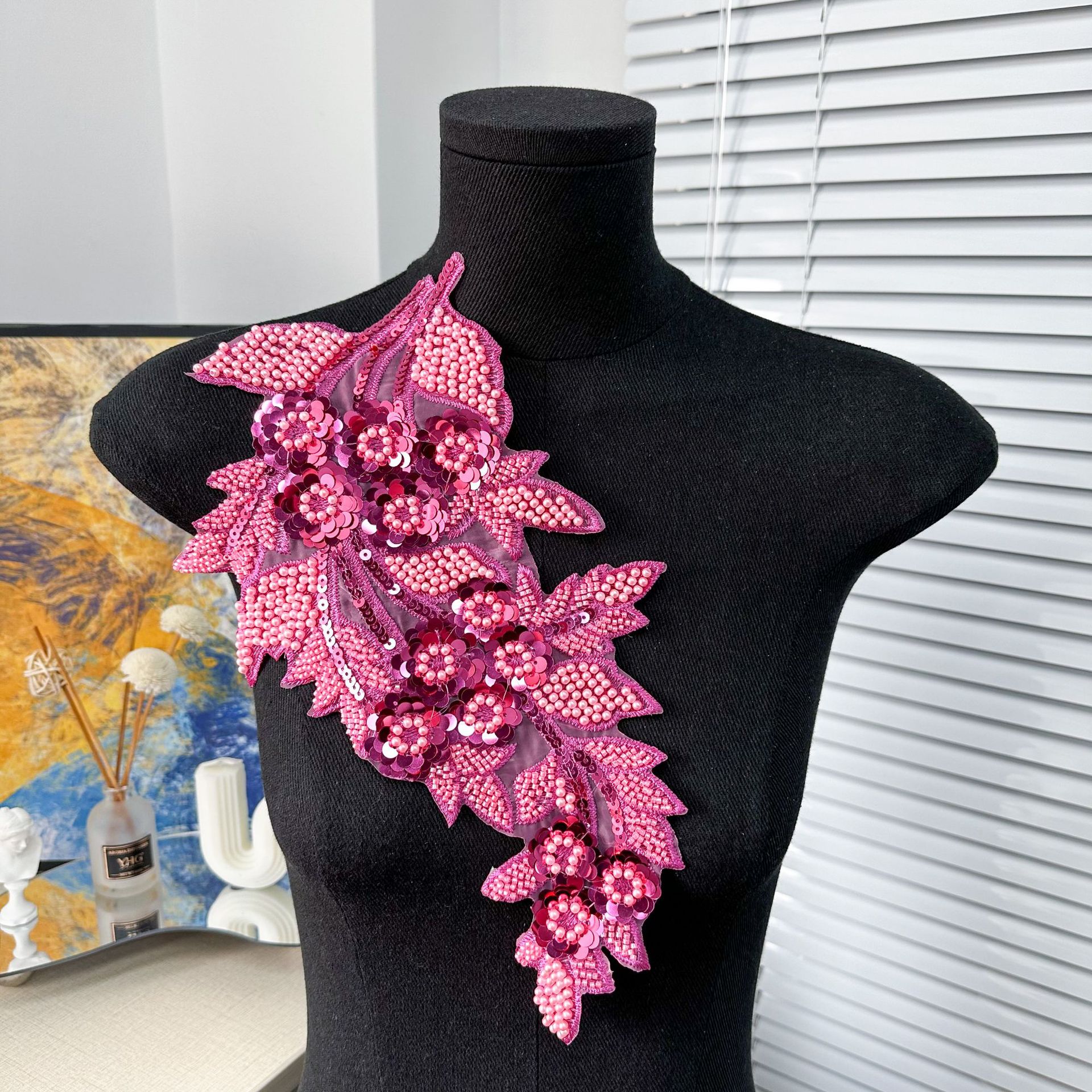 Ramillete de Tul Bordado con Lentejuelas de Poliéster para Vestidos de Noche y Trajes de Actuación image 32