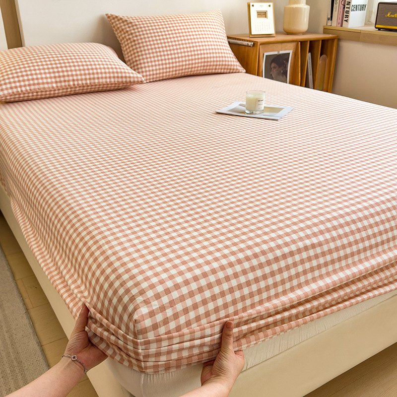 Funda de cama cepillada de algodón cubierta protectora de colchón de una sola pieza 2024 nueva funda de cama impresa para una sola persona para todas las estaciones