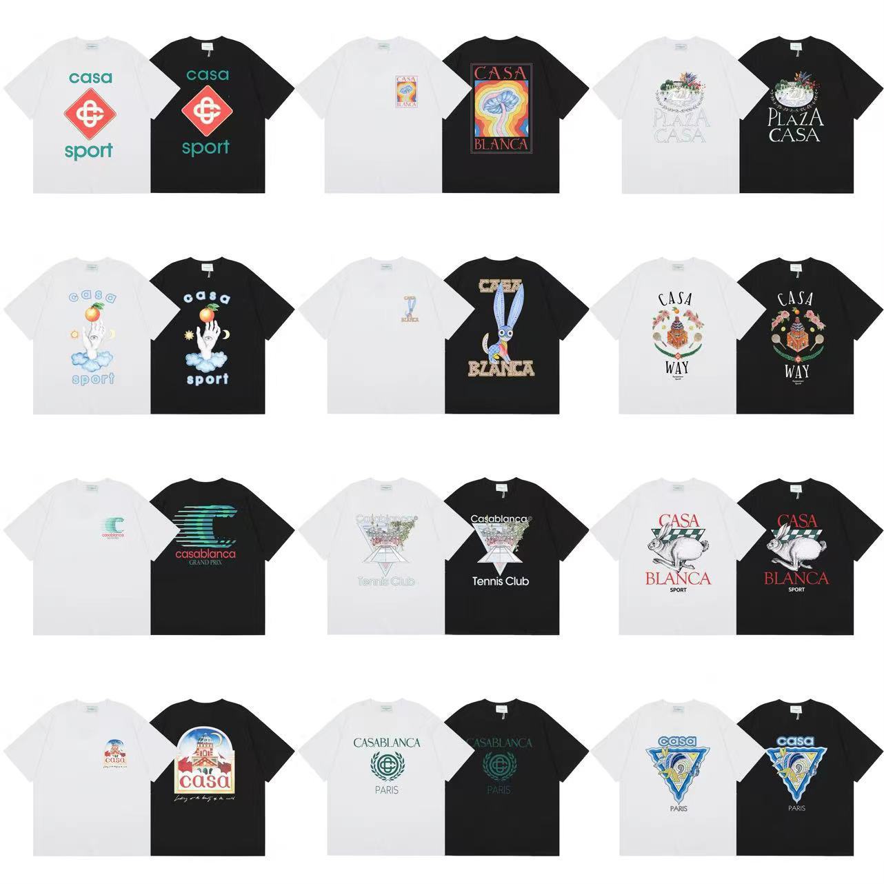 2024 Spring/Summer New Casablanca Tennis Club Court Letter Print CASA Celebrity-Style Short-Sleeve T-Shirt