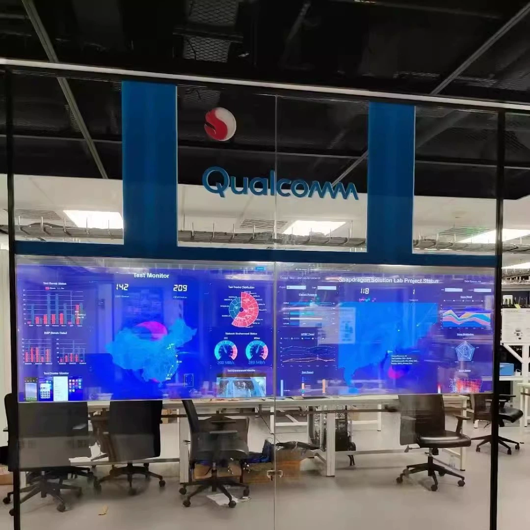 Прозрачный экран Fu Media 55-дюймов OLED, сенсорный прозрачный экран для сплайсинга, сенсорный OLED самосветящийся прозрачный экран-окно