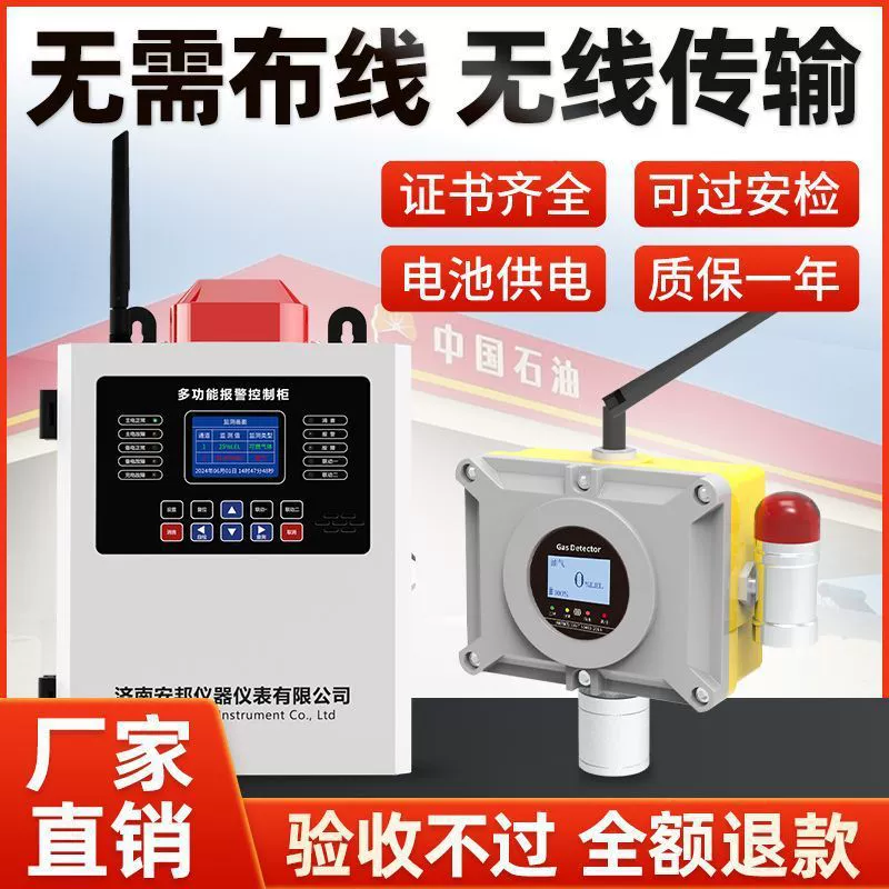 Сигнализация обнаружения бензина и дизеля на АЗС, промышленный взрывозащищенный беспроводной звуковой и световой магнитный детектор концентрации горючих газов