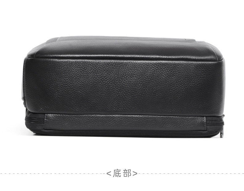 Ba lô nam da bò thật công suất lớn, ngăn laptop 16 inch, chống nước đa chức năng — Màu đen chi tiết 20