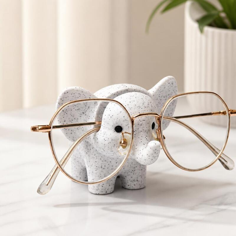 3D printed cross-border elephant-shaped glasses stand, creative glasses holder with marble texture, exquisite animal design desktop ornament 3D printed cross-border elephant-shaped glasses stand, creative glasses holder with marble texture, exquisite animal design desktop ornament