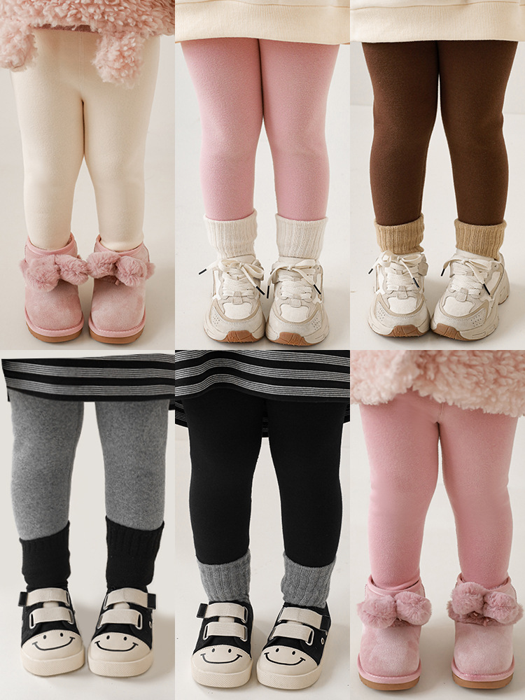 Leggings de Moda para Niñas Qiuduo, Pantalones Casuales Cálidos para Niños, Pantalones Gruesos con Forro Polar para Bebés, Novedad de Invierno 2025