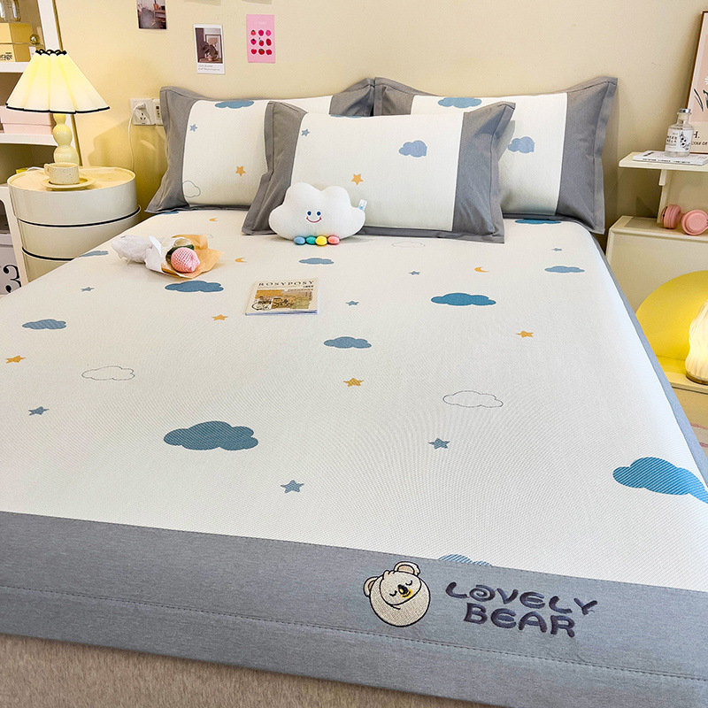 Cómoda estera de seda de hielo de verano, sábanas, estera, lavable a máquina, dormitorio de estudiantes, estera de paja de verano individual, cama doméstica, estera de ratán