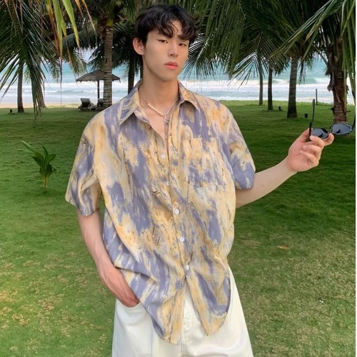 Retro Loose Striped Long-Sleeve Shirt for Men and Women, Versatile and Stylish High-End Japanese Inspired Basic Collar Shirt for Casual Trendy Outfits