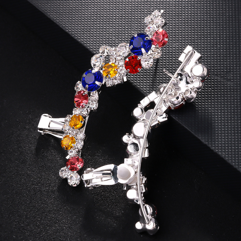 Aliexpress nuevo color flores orejas clips hueso nicho de alta calidad pendientes de diamante aretes de mujer