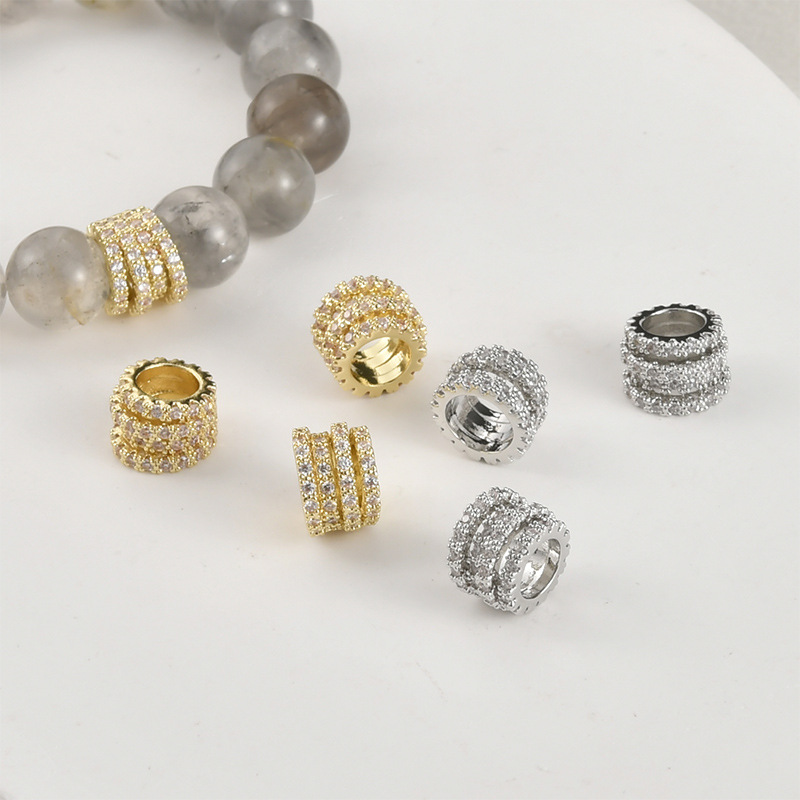 14k gold diamond irregular thread large hole beads diy hand-made crystal bracelet necklace beaded jewelry accessories