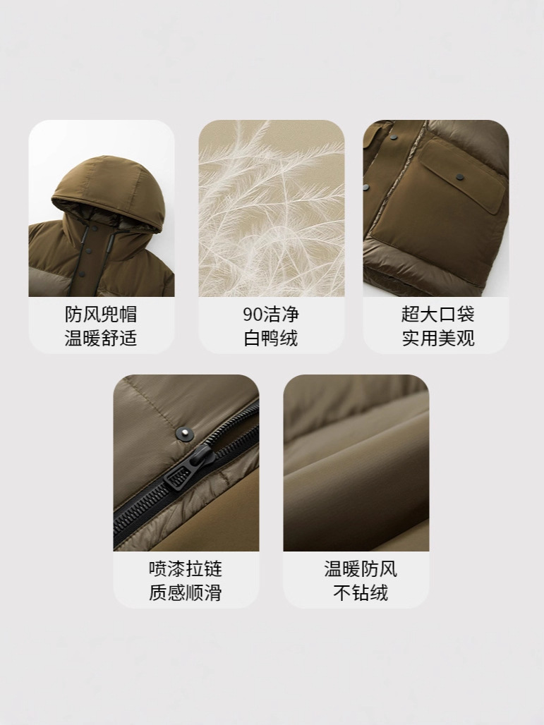 Otoño y invierno nuevos chaquetas encapuchadas corta chaqueta de negocios de hombre gruesa chaqueta de invierno caliente simple