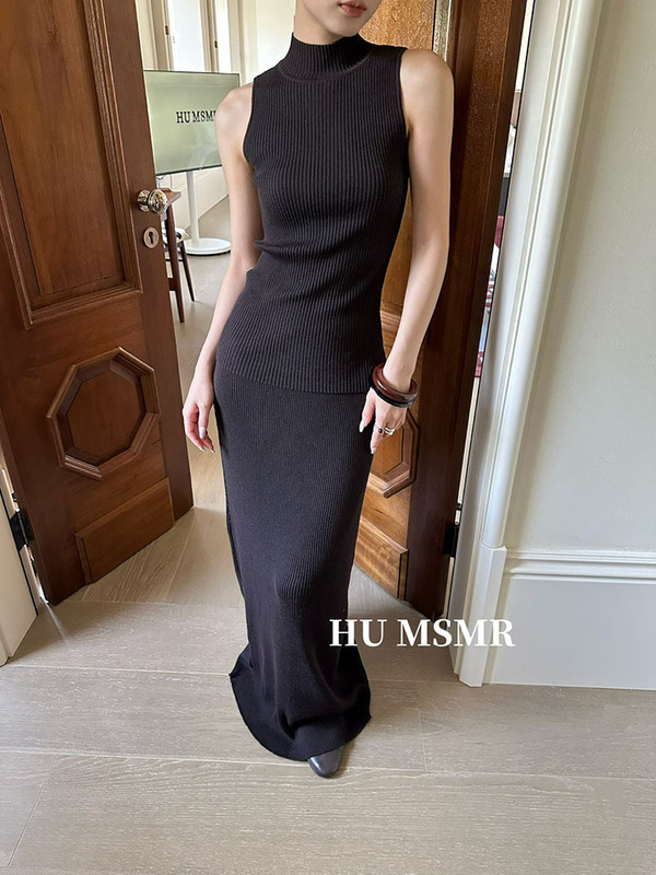 广州十三行HUMSMR秋款上新简约百搭休闲针织半身裙H808|undefined