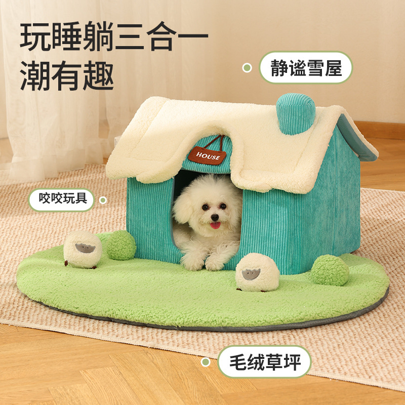 Nuevo nido de mascotas Perrera de tamaño pequeño y mediano perrera Perrera de perro de otoño e invierno cálido Casa de perro transfronteriza al por mayor