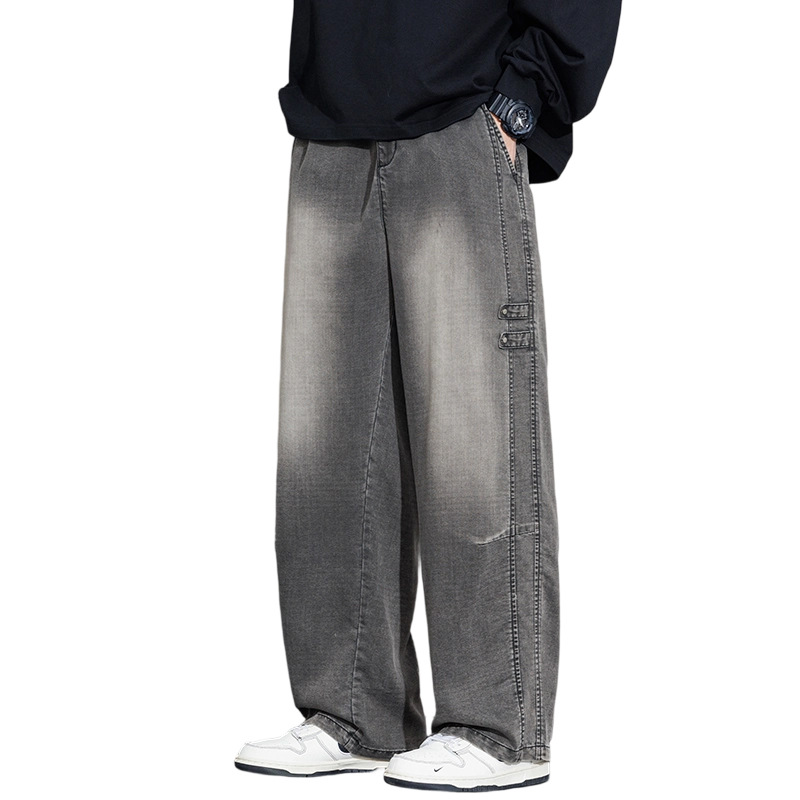 Men's Loose Fit Wide Leg Jeans Lyocell Tencel Lightweight Breathable American Retro Washed New Style 2026_mkmklike.com