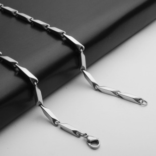 Stainless Steel Necklace Men's Titanium Steel Diamond Chain Popular Handmade Chain Simple Women's Pendant Exquisite Jewelry Necklace Chain