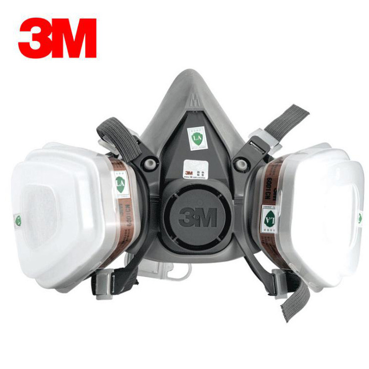 Set, gas mask, acid-base safe gloves 3