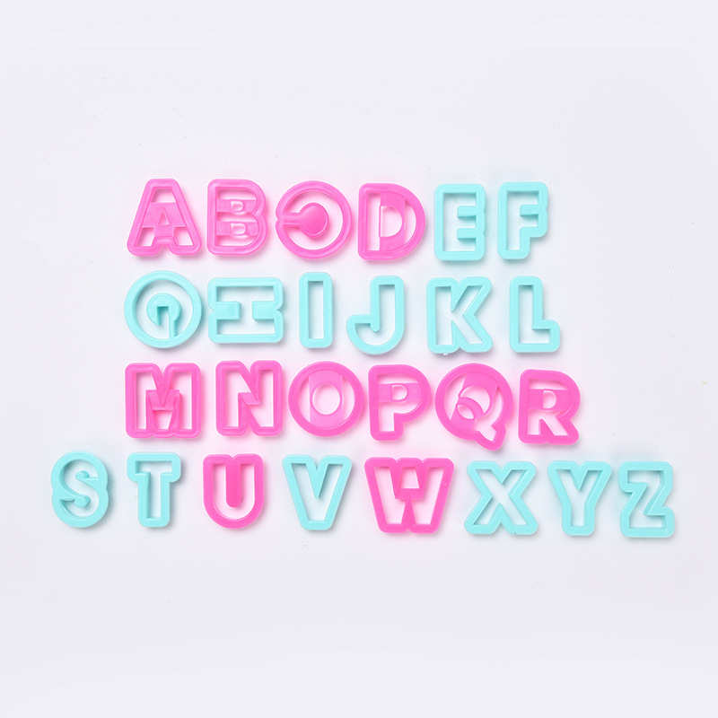 Molde de plástico para hornear con 26 letras mayúsculas del alfabeto inglés, tipo prensa, para fondant, galletas y repostería, fabricante, venta al por mayor