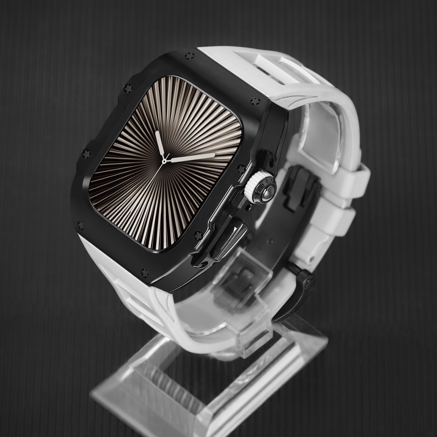 Adecuado para Apple Watch Correa iwatch Ultra10 generación 42/46/49mm acero inoxidable flúor caja de una pieza