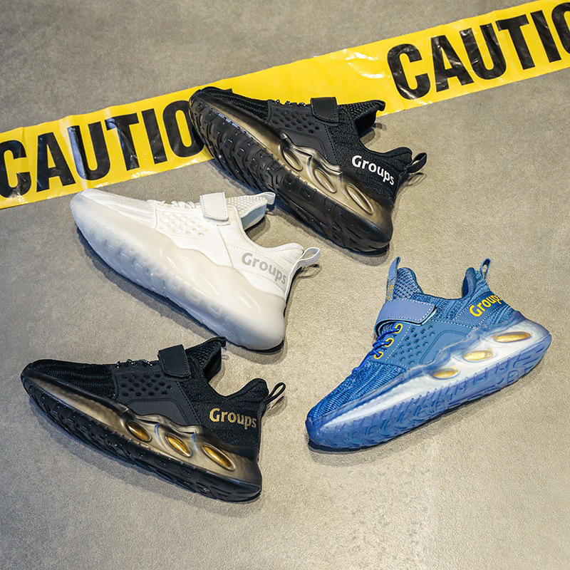 Nieuwe Little White Sports Mesh Ademende Basketbalschoenen voor Jongens Lente 2023, Midden en Groot_voghion.com