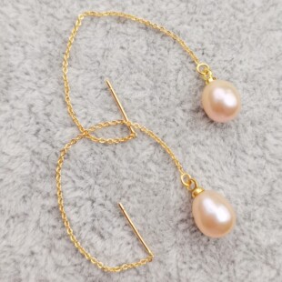 Origin Supply Water Drop Freshwater Pearl Earrings Copper Gold-Plated Girls' Ear Wire Elegant Simple Earrings Drop Shipping