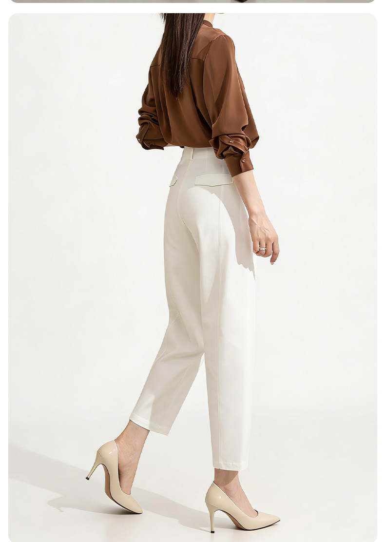 Quần culottes nữ ống rộng cạp cao chất modal mềm rũ dáng suông — trà xanh matcha chi tiết 20