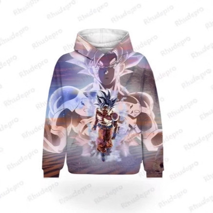 Dragon Ball Z Children's Hooded Sweatshirt, 3D Hooded Sweatshirt, Fashion Hooded Sweatshirt Long Sleeve Round Neck Hooded Sweatshir
