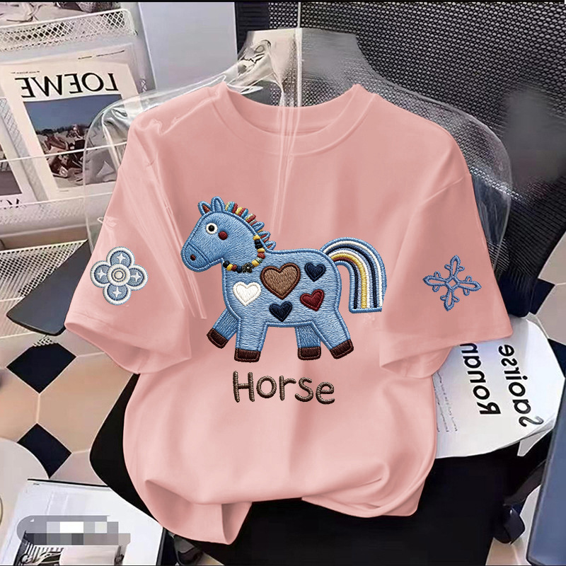 2026新款女童短袖纯棉T恤夏季印花女孩卡通上衣t恤宝宝中大童半袖详情4