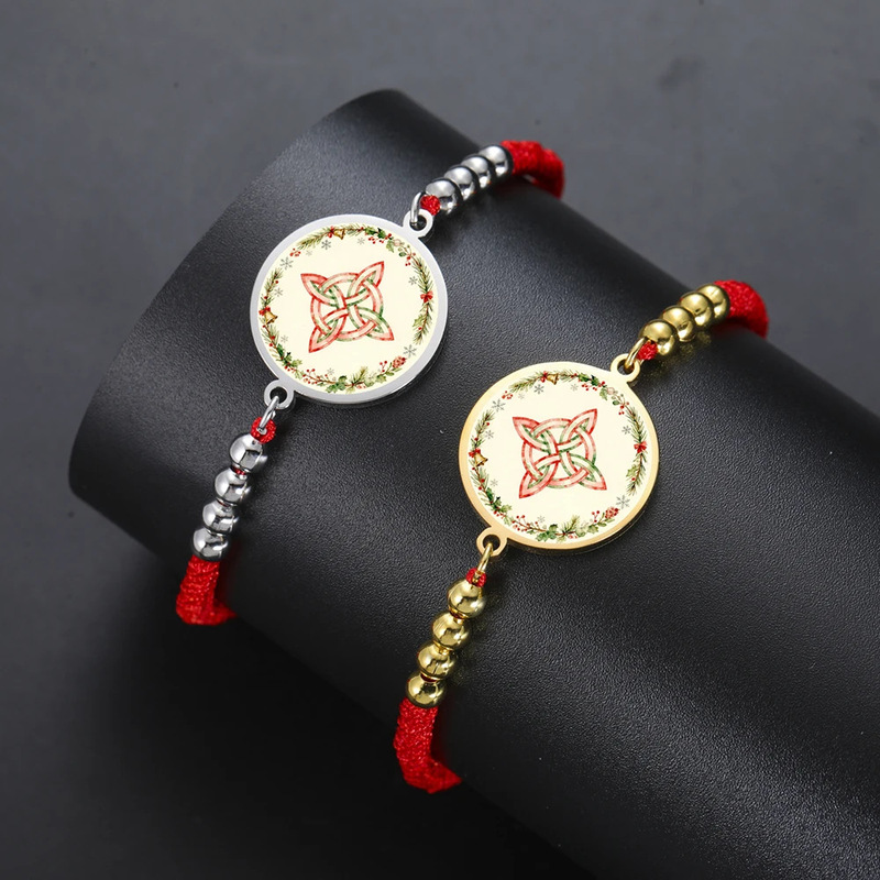European and American Cross-Border New Dava Para Witch Knot Christmas Wreath Bracelet Fashionable Versatile Adjustable Charm Bracelet