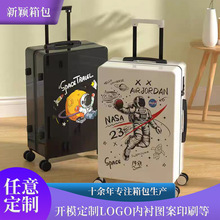 新款光面旅行箱卡通图案拉杆箱大容量密码箱儿童行李箱20寸登机箱