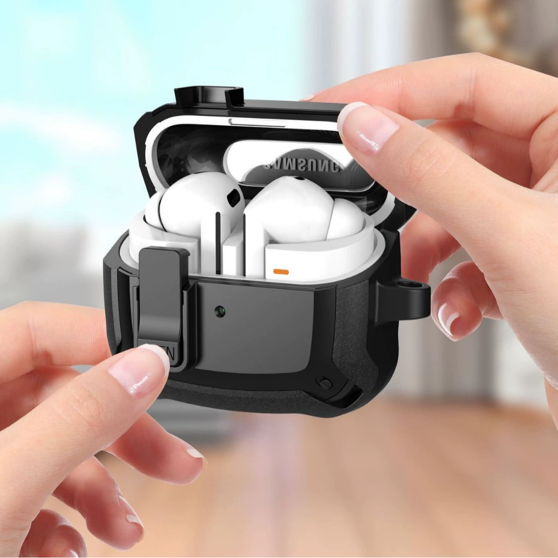 Подходит для Samsung Galaxy Buds3/3pro, чехол для наушников Bluetooth с пряжкой-переключателем, защищающий от падения, новая модель, трансграничная