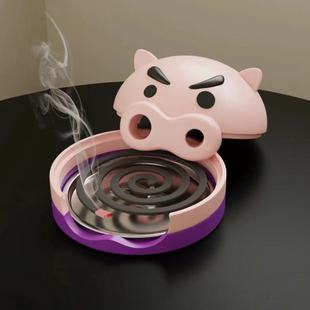 2025 New Piggy Fat Zuemon Mosquito Repellent Box Cute Indoor Household Mosquito Repellent Disk Desktop Home