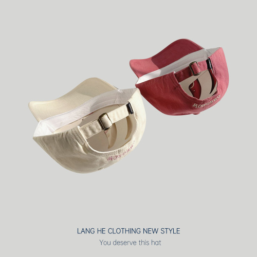 Butterfly knot embroidery duckbill cap for women, makes face look smaller, Instagram-style, Korean-style versatile casual baseball cap, spring and summer sun protection hat