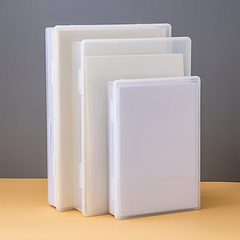 Desktop A4 Storage Box Plastic Flip Cover Document Storage Box with Lid Multifunctional Desk Storage File Storage Box