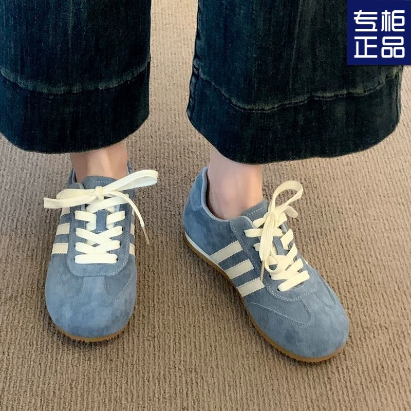 Весна 2025 новые ретро повседневные универсальные женские туфли на плоской подошве кроссовки для тренировок