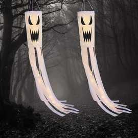 亚马逊新款万圣节风向袋气氛装饰道具涤纶防水风向袋派对装饰旗