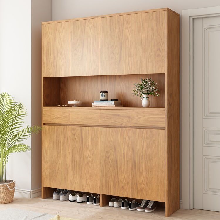 Solid Wood Shoe Cabinet Customized Integrated Entrance Door Shoe Cabinet Home Wall Partition Storage Cabinet Foyer Storage