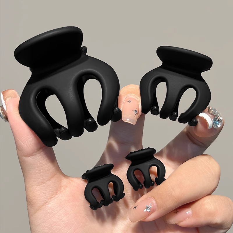 Pinza de agarre de calabaza esmerilada negra mujer alta cola de caballo fijo artefacto horquilla temperamento pequeño clip de tiburón red tocado rojo