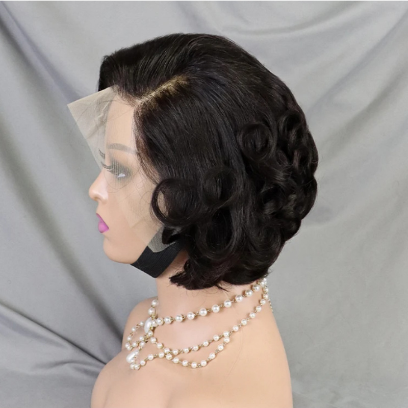 250g Weight Full Head Wigs Wig & Hair Extension Type Wigs Wig Accessories Short Curly Hair Wig Hairstyle Real Hair Hair Material Casual, Street Occasion Women's Gender Simple Style Style Women's Simple Style Casual Street Real Hair Short Curly Hair Wigs 6