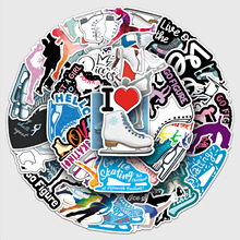 50张滑冰贴纸体育运动卡通剪影创意装饰素材防水手机电脑水杯贴纸