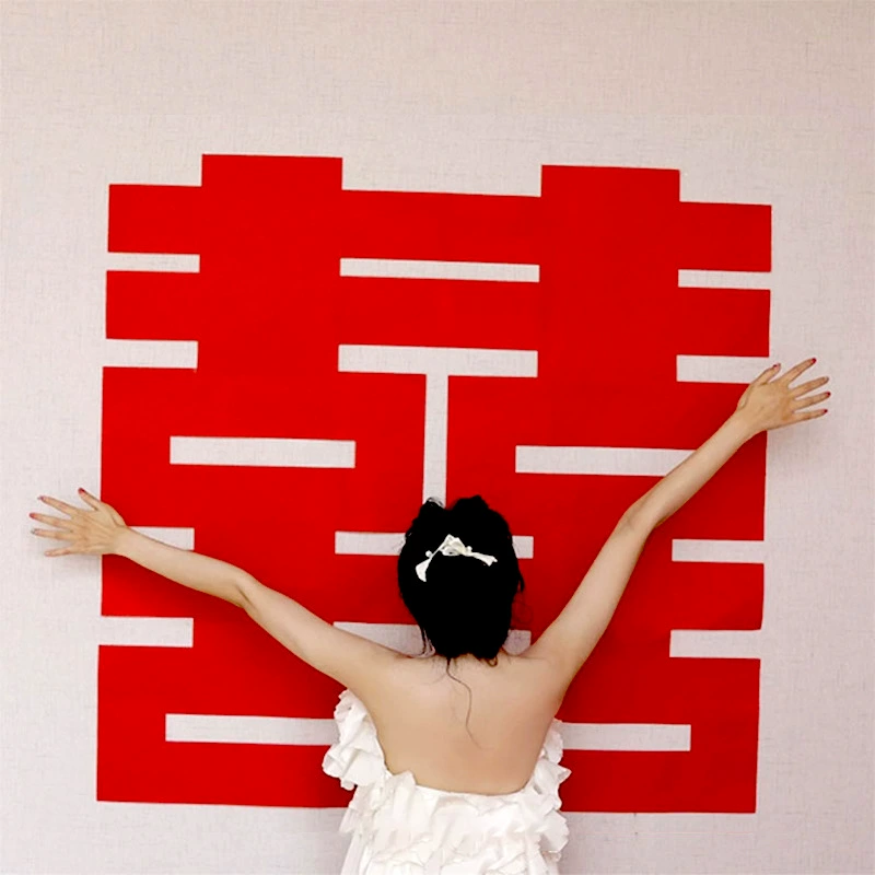 Негабаритные свадебные наклейки Свадебная спальня дверные наклейки Свадебные украшения Свадебный макет комнаты костюм оптом