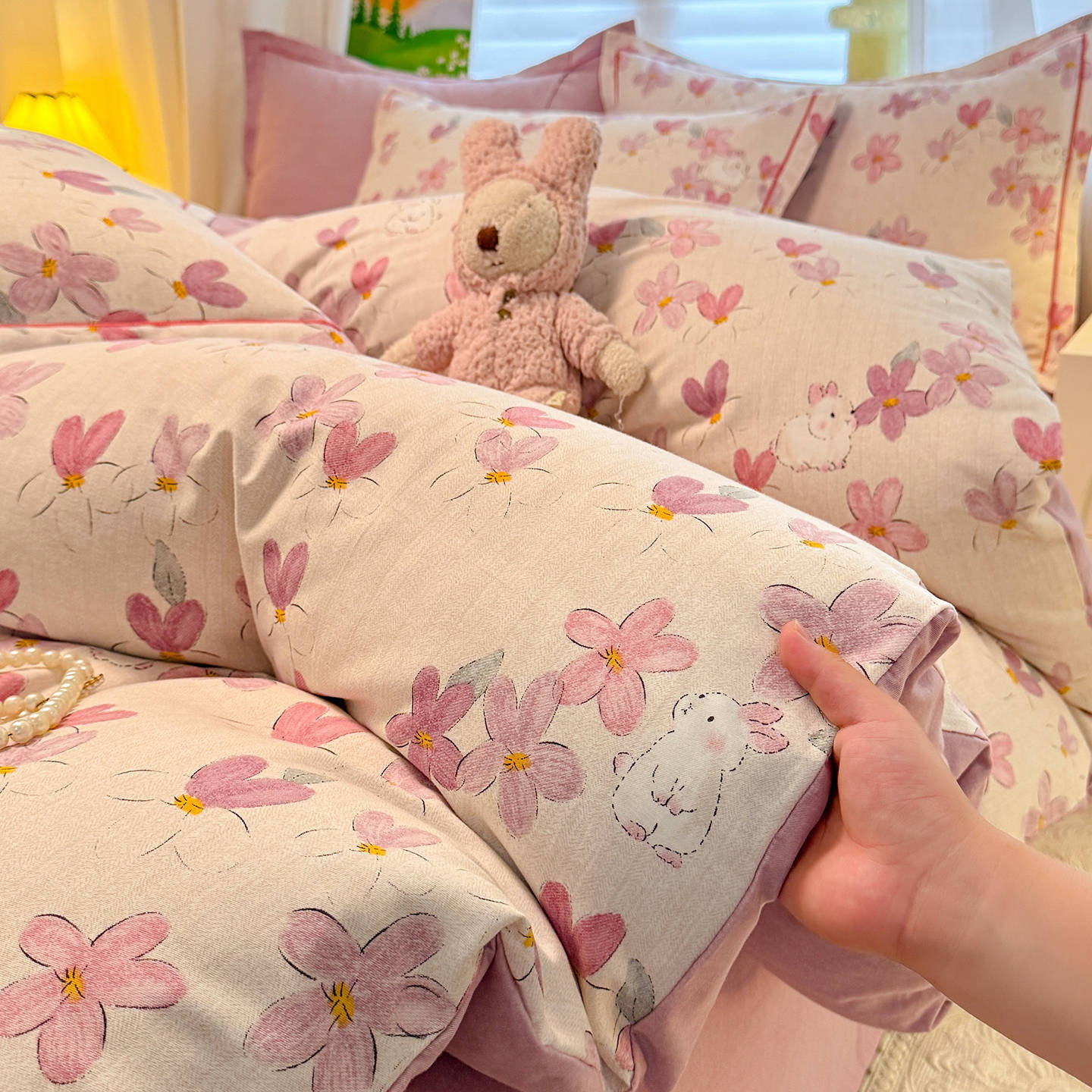 Pure Cotton Thickeneded Brushed Quilt Cover Single Piece 100 Cotton Winter 1.5m Single Quilt Cover 180X220 Quilt Three-Piece Set