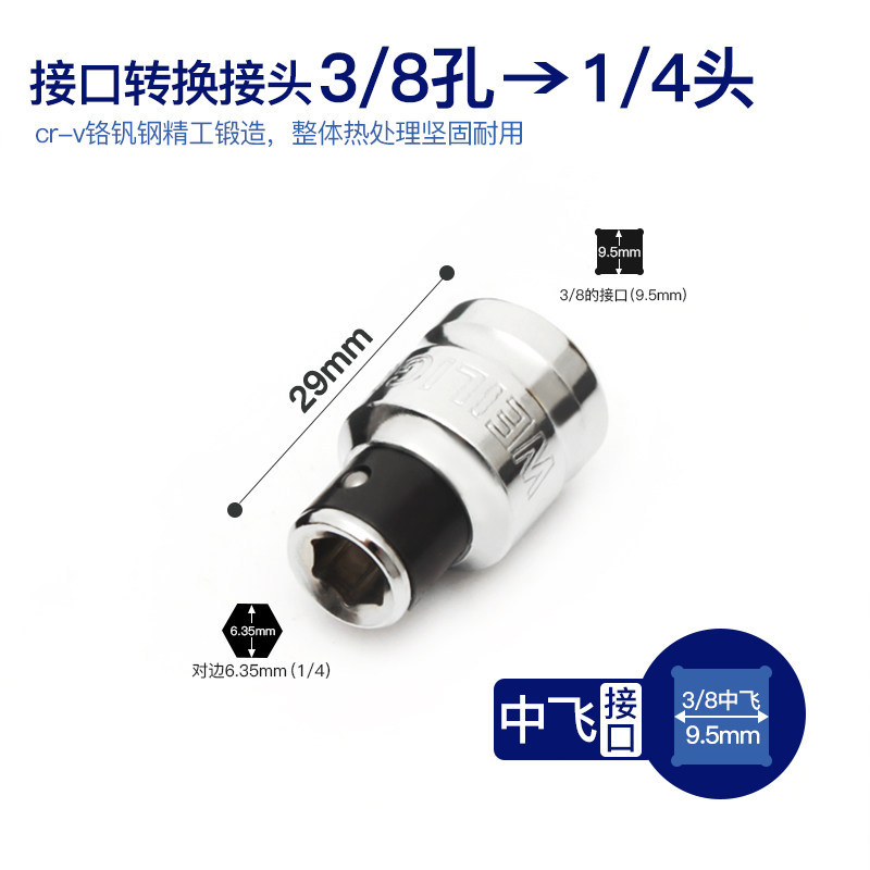 3 / 8 llave girada 1 / 4 hexagon