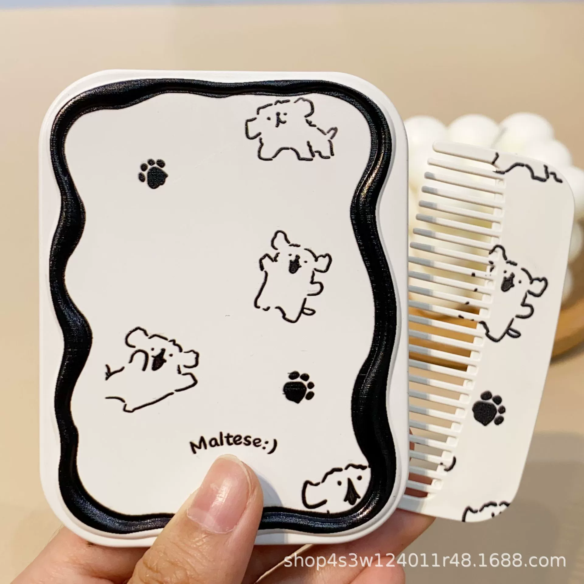 Ins Новый стиль маленькое зеркало для макияжа зеркало портативный складной макияж зеркало расческа