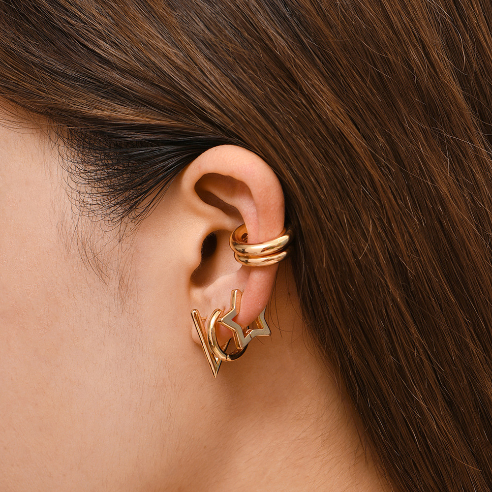 7g Weight Alloy Ear Needle Material Earrings Classification 1 Pair Quantity Casual, Street Occasion Alloy Material Pentagram, Geometric, Heart Shape Pattern All Seasons Season Unisex Gender Polished Finish Plating Design Casual, Commute Style 1 Pair Casual Commute Pentagram Geometric Heart Shape Plating Alloy Earrings 6