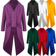 Manzhi Xin Wish New Collection: European and American Men's Fashion — Mid-Century Retro Attire  
Men's Mid-Length Punk-Style Vintage Tailcoat