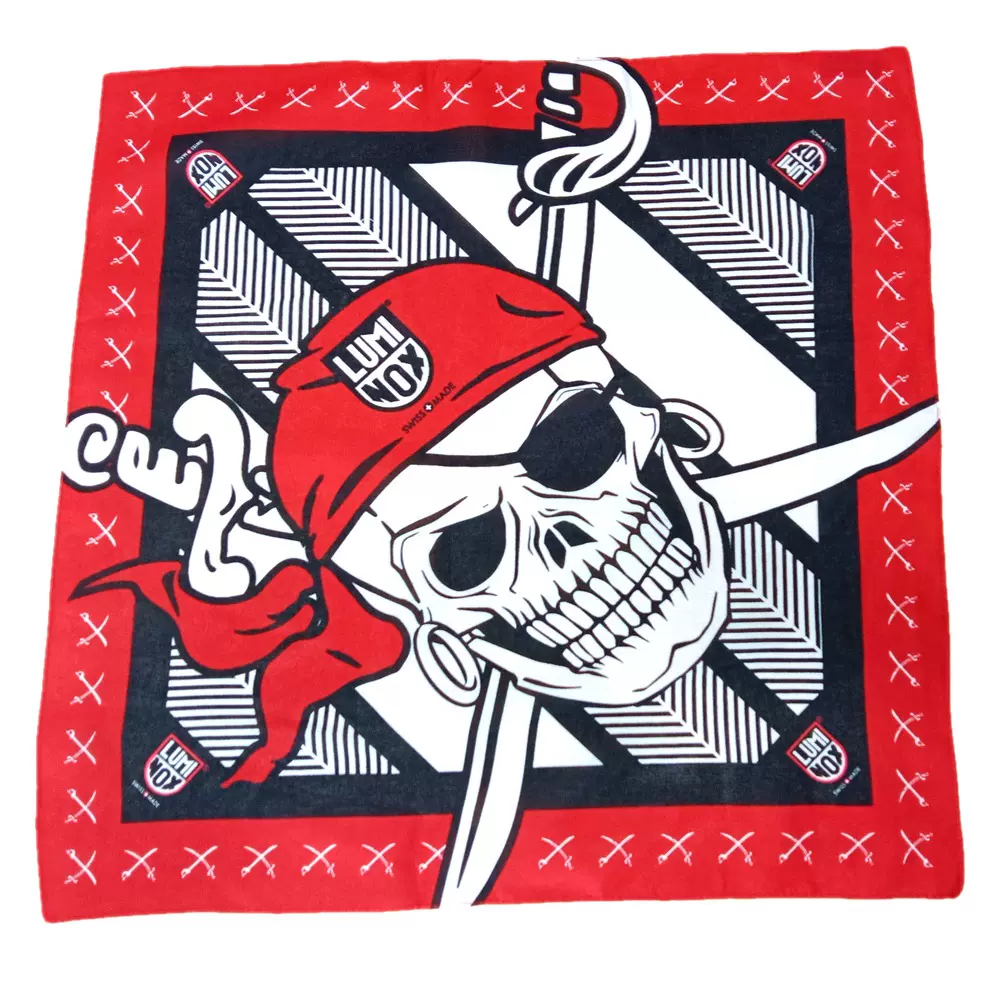 欧美骷髅头海盗方巾百搭头巾朋克嘻哈纯棉万圣节印花手帕街头复古