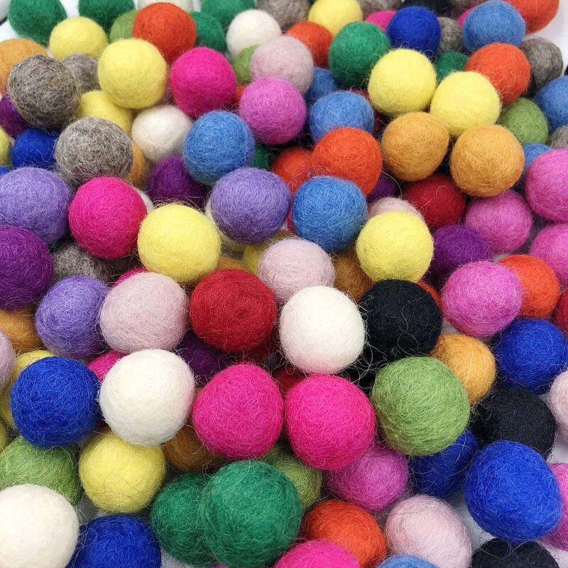 Cross-Border Hot Selling 1.5cm Wool Felt Ball Christmas Wool Ball Jewelry Accessories DIY Colorfulful Wool Ball Plush Ball