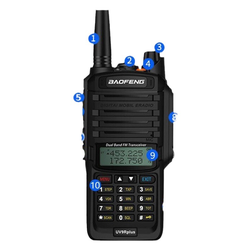 Baofeng UV-9Rplus, Walkie-Talkie Marino de Doble Banda de Alta Potencia, Resistente al Agua, para Exteriores y Viajes, Venta al Por Mayor del Fabricante