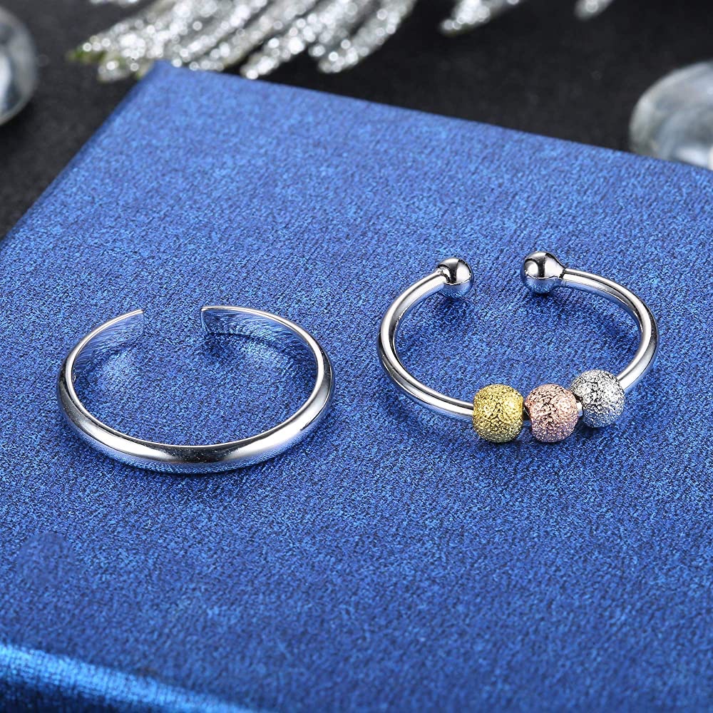 Fashion Geometric Copper Open Ring 2 Piece Set