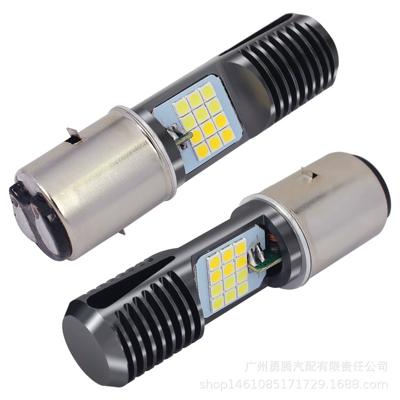 Передняя фара мотоцикла H4 BA20D PX15D 3030 24smd мощная, яркая светодиодная фара мотоцикла